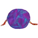 Leaf-pattern-with-neon-purple-background Drawstring Bucket Bag View3