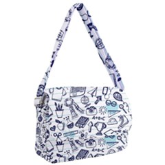 Hand-drawn-back-school-pattern Courier Bag by Jancukart
