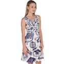 Hand-drawn-back-school-pattern Knee Length Skater Dress With Pockets View3