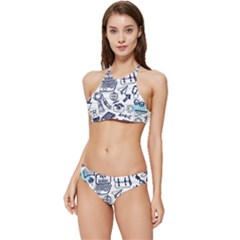 Hand-drawn-back-school-pattern Banded Triangle Bikini Set by Jancukart