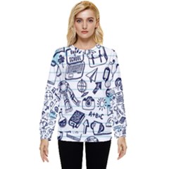 Hand-drawn-back-school-pattern Hidden Pocket Sweatshirt by Jancukart