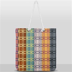 Grungy Vintage Patterns Full Print Rope Handle Tote (large) by artworkshop