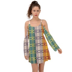 Grungy Vintage Patterns Kimono Sleeves Boho Dress by artworkshop