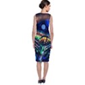 Peacock Feather Drop Sleeveless Velvet Midi Dress View2