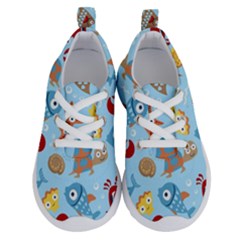 Seamless-pattern-funny-marine-animals-cartoon Running Shoes by Jancukart