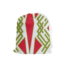 Abstract Pattern Geometric Backgrounds Drawstring Pouch (large) by Eskimos