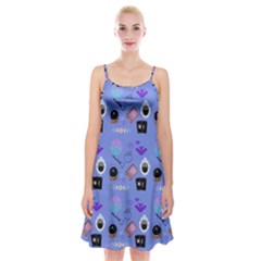 Pale Blue Goth Spaghetti Strap Velvet Dress by NerdySparkleGoth