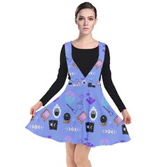 Pale Blue Goth Plunge Pinafore Dress by NerdySparkleGoth