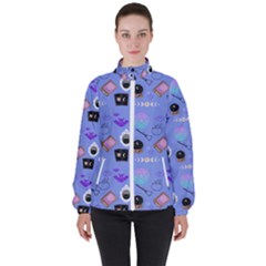 Pale Blue Goth Women s High Neck Windbreaker by NerdySparkleGoth