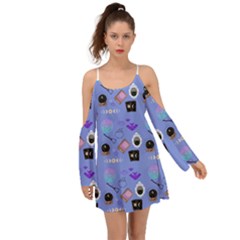 Pale Blue Goth Kimono Sleeves Boho Dress by NerdySparkleGoth