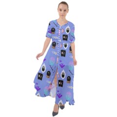 Pale Blue Goth Waist Tie Boho Maxi Dress by NerdySparkleGoth