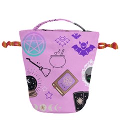 Pastel Goth Witch Pink Drawstring Bucket Bag by NerdySparkleGoth