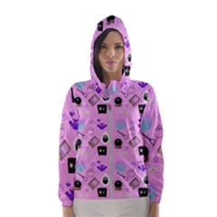 Micro Pink Goth Women s Hooded Windbreaker by NerdySparkleGoth