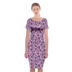 Pink Bat Classic Short Sleeve Midi Dress by NerdySparkleGoth