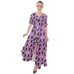 Pink Cat Waist Tie Boho Maxi Dress by NerdySparkleGoth