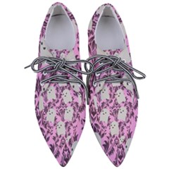 Pink Ghosts Pointed Oxford Shoes by NerdySparkleGoth