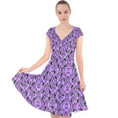 Purple Bats Cap Sleeve Front Wrap Midi Dress by NerdySparkleGoth