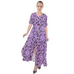 Purple Bats Waist Tie Boho Maxi Dress by NerdySparkleGoth