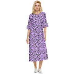Purple Bats Double Cuff Midi Dress by NerdySparkleGoth