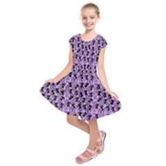 Purple Cat Kids  Short Sleeve Dress by NerdySparkleGoth