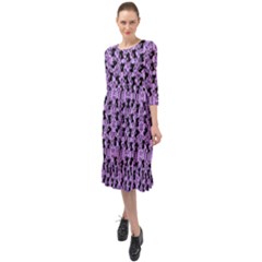 Purple Cat Ruffle End Midi Chiffon Dress by NerdySparkleGoth