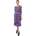 Purple Cat Ruffle End Midi Chiffon Dress View1