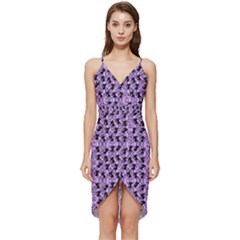Purple Cat Wrap Frill Dress by NerdySparkleGoth