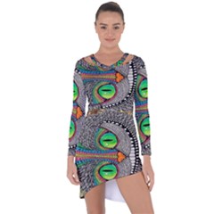 Alice In Wonderland Cat Asymmetric Cut-out Shift Dress by artworkshop