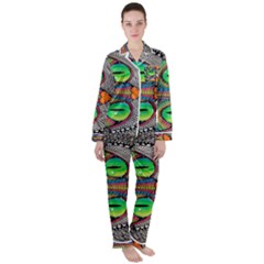 Alice In Wonderland Cat Satin Long Sleeve Pajamas Set by artworkshop