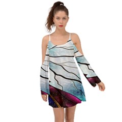 Anna Disney Frozen Stained Glass Kimono Sleeves Boho Dress by artworkshop