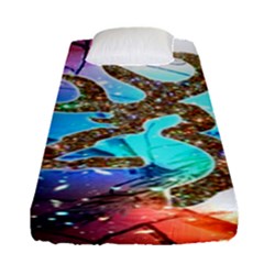 Browning Deer Glitter Galaxy Fitted Sheet (single Size) by artworkshop