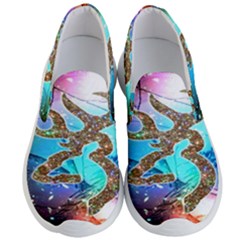 Browning Deer Glitter Galaxy Men s Lightweight Slip Ons by artworkshop