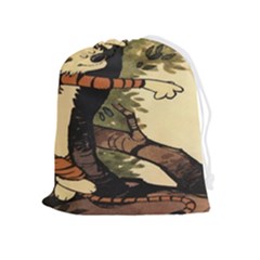 Calvin And Hobbes Drawstring Pouch (xl) by artworkshop