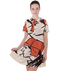 Catcher In The Rye Short Sleeve Shoulder Cut Out Dress  by artworkshop