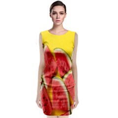 Watermelon Sleeveless Velvet Midi Dress by artworkshop