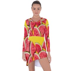 Watermelon Asymmetric Cut-out Shift Dress by artworkshop