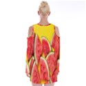 Watermelon Velvet Long Sleeve Shoulder Cutout Dress View2