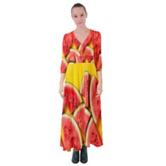 Watermelon Button Up Maxi Dress by artworkshop