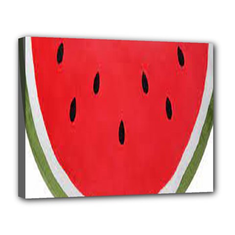 Watermelon Pillow Fluffy Canvas 14  X 11  (stretched) by artworkshop