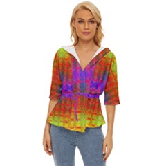 Electric Sunset Lightweight Drawstring Hooded Top by Thespacecampers