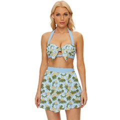 Dolmadakia Vintage Style Bikini Top And Skirt Set  by sifis