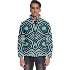 Abstract Pattern Geometric Backgrounds Men s Puffer Bubble Jacket Coat by Eskimos