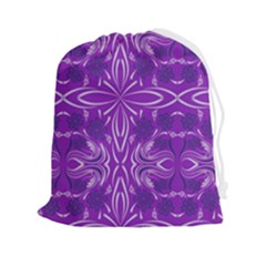 Folk Flowers Print Floral Pattern Ethnic Art Drawstring Pouch (2xl) by Eskimos