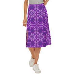 Folk Flowers Print Floral Pattern Ethnic Art Midi Panel Skirt by Eskimos