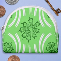 Folk Flowers Print Floral Pattern Ethnic Art Horseshoe Style Canvas Pouch by Eskimos