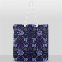 Folk Flowers Print Floral Pattern Ethnic Art Full Print Rope Handle Tote (large) by Eskimos