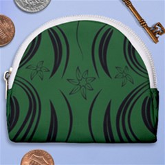 Folk Flowers Print Floral Pattern Ethnic Art Horseshoe Style Canvas Pouch by Eskimos