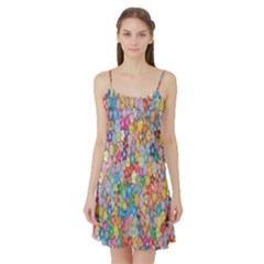 Floral Flowers Satin Night Slip by artworkshop