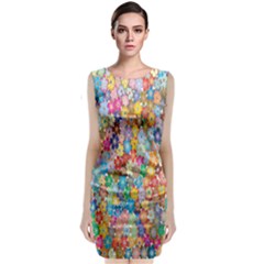 Floral Flowers Sleeveless Velvet Midi Dress by artworkshop