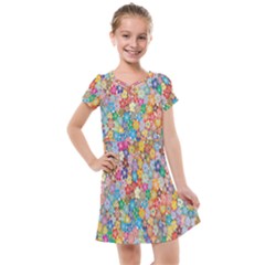 Floral Flowers Kids  Cross Web Dress by artworkshop